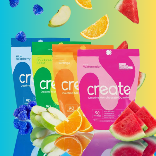 Create Creatine Gummies Creatine Monohydrate Gummies for Men & Women - Boost Focus, Strength, and Endurance, Anti-Melting Formula, Vegan, Gluten-Free, Non-GMO, 1.5 Gram Creatine per Gummy