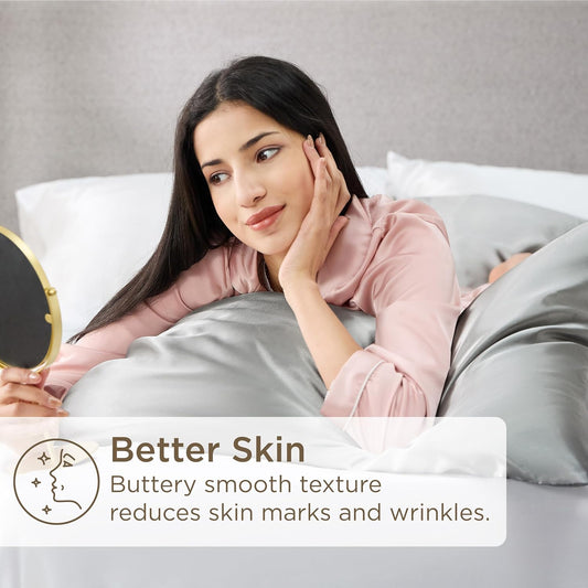 Bedsure Satin Pillowcase for Hair and Skin Queen