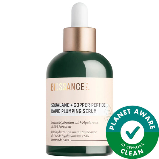 Biossance Squalane + Copper Peptide Rapid Plumping Serum bottle