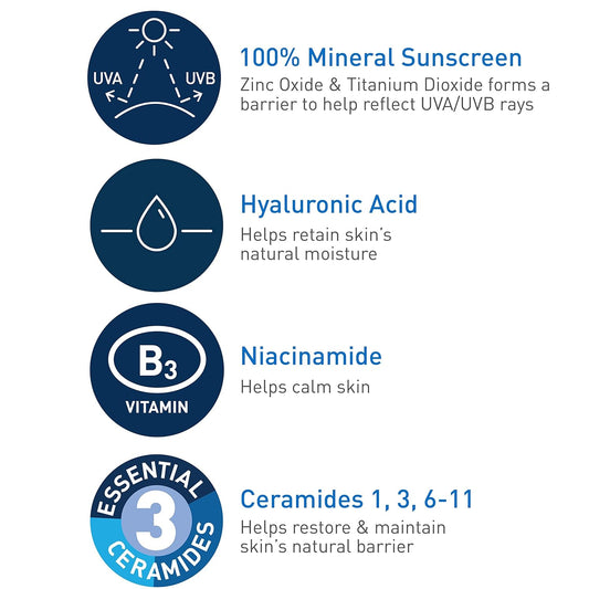 Cerave mineral sunscreen 100 % oil free travel size 2.5 oz