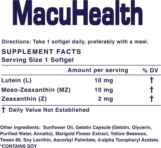 Macuhealth eye vitamins triple carotenoid formula