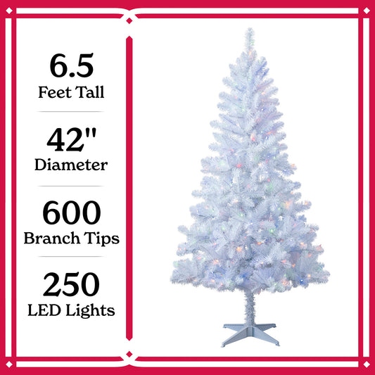 Christmas Tree artificial 6.5 feet with 250 color changing lights with stand